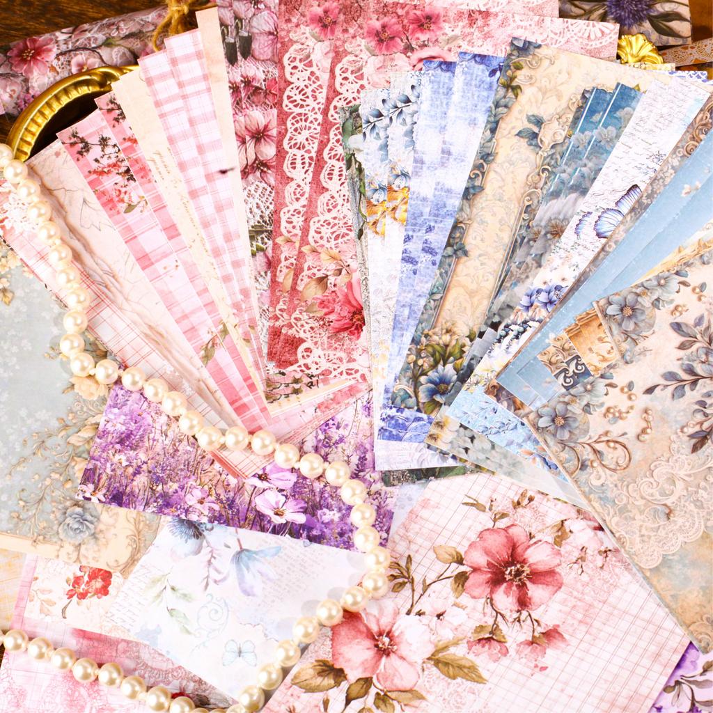 30 Sheets Floral Corner Design Paper For Creative Journal Collage Handmade Greeting Cards Scrapbooking Planner Notebook Gift
