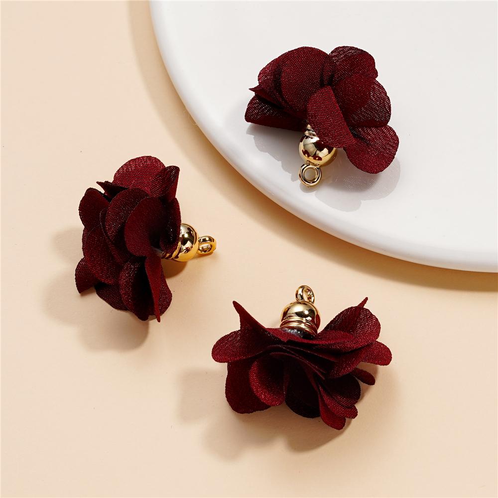 10Pcs/Lot Fabric Flower Tassel Pendants for Jewelry Making for DIY Bracelet Earrings Keychain Tassel Jewelry Making Accessories