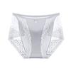 Женские летние тонкие шелковые трусы со средней посадкой, однотонные кружевные лоскутные полупрозрачные нижнее белье, мягкие гладкие трусики