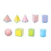 9 Pieces Folding Geometric Shapes,Geometric Solids Math Helper Early Manipulative Multicolored