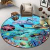 Океанические дельфины ковер 3D морской организм круглый противоскользящий коврик для спальни напольное компьютерное кресло украшение дома