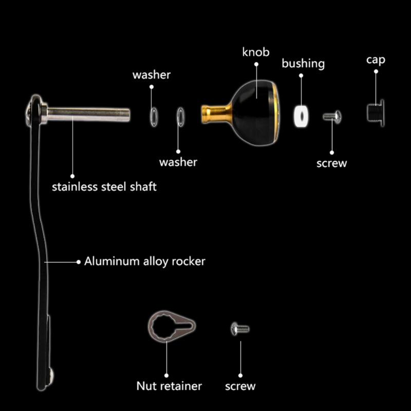 Рукоятка рыболовной катушки силовая рукоятка байткастинговая металлическая ручка джиггинговая рукоятка с фитингом запасная часть для низкопрофильной катушки