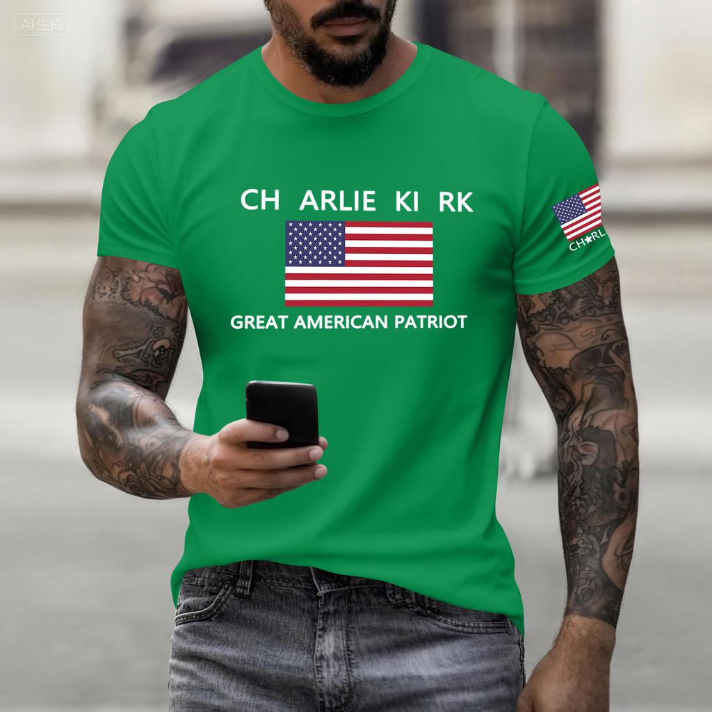 Fashionable Round Neck Short Sleeve Work Clothes Printed Tops For Mens Summer Tops