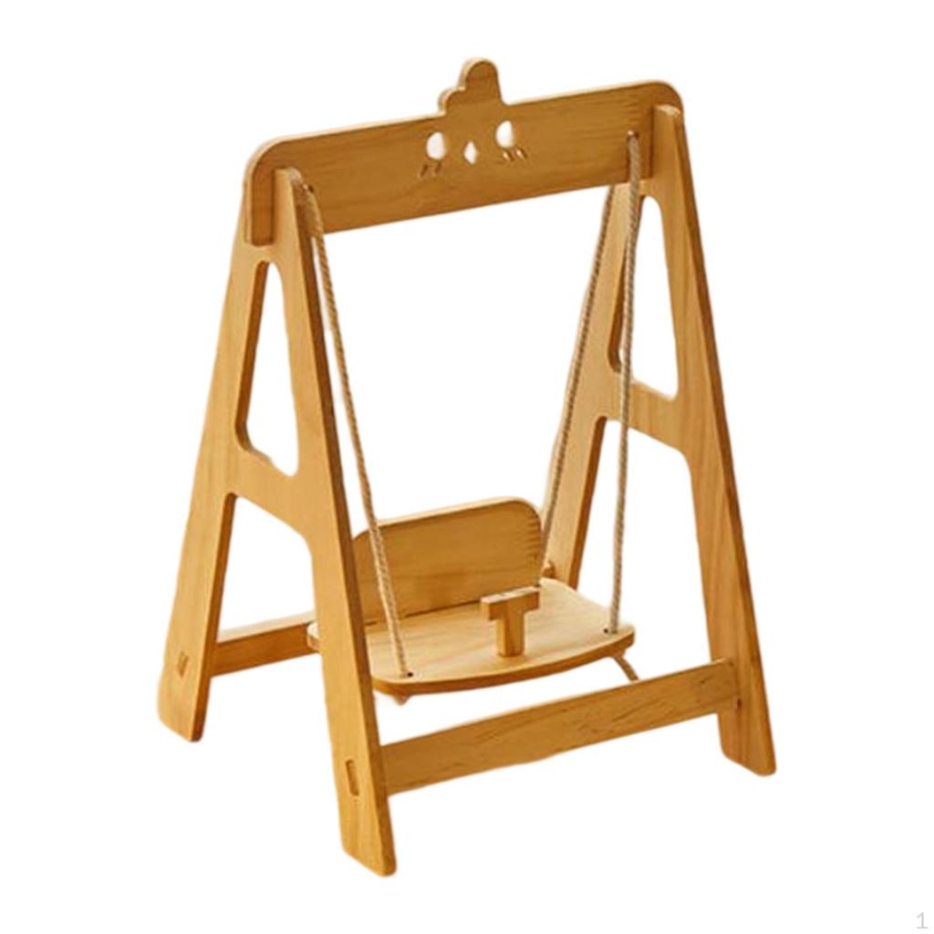 Doll Swing Lightweight Accessories Portable Adjustable Rope Length Wood Toy