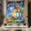 Custom Text Printed Tapestry Asterix & Obelix Pattern Large Wall Hanging Indoor Room Decor