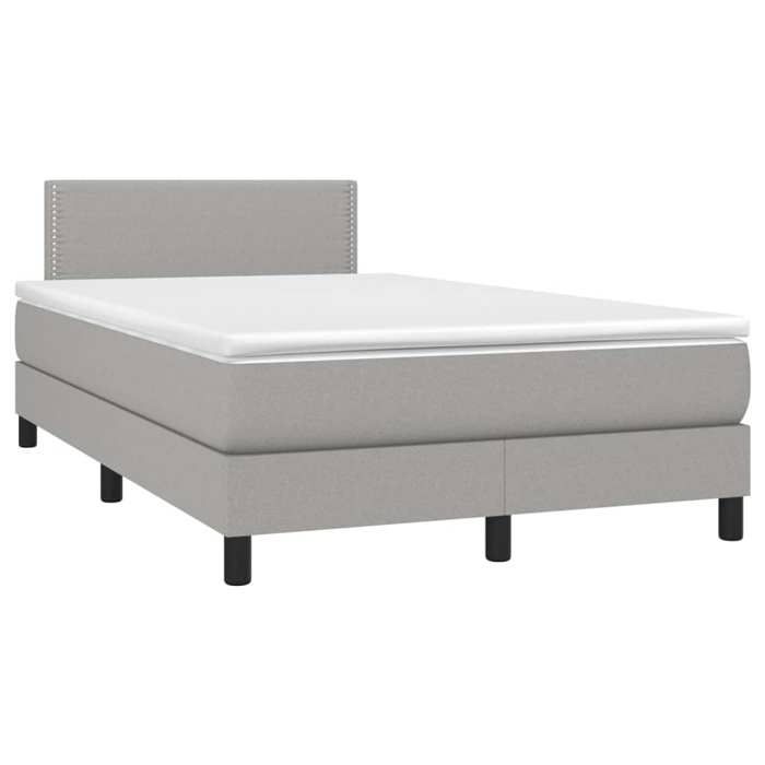 Maison Exclusive - Sommier à lattes de lit avec matelas Gris clair 120x200cm Tissu