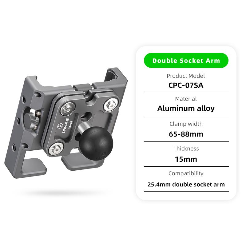 FANAUE Aluminum 1 inch Ball Head Adapter 25mm Mount Base Motorcycle Phone Holder Handlebar for DJI GoPro Insta360 Action Camera
