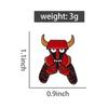 Red Demon Robots Enamel Pins Custom Comedy Comics Brooches Lapel Badges Cartoon Animation Jewelry Gift for Kids Friends