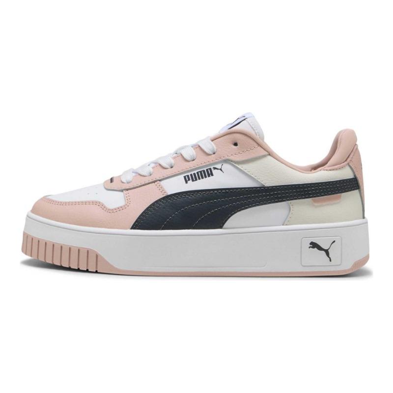 PUMA Carina Street Women Split Leather Synthetic Leather Versatile Low-top Skate Shoes White Pink 389390-45