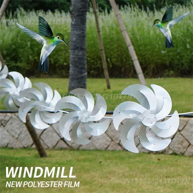 Pinwheels Светоотражающая прочность Цветной серебристый Для наружного сада Ветряная мельница String Высокоскоростное вращение Износостойкая ветряная мельница