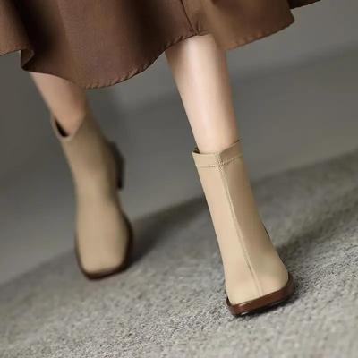 Модные осенние ботильоны Зима 2024 Эластичные весенние ботильоны до щиколотки для женщин Тренд Новинка Шикарные и элегантные По акции Горячие женские короткие туфли