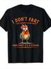 Funny "I don't fart... sometimes I scream" rooster pattern T-shirt Summer Unisex Loose and Breathable Cotton T-shirt Top