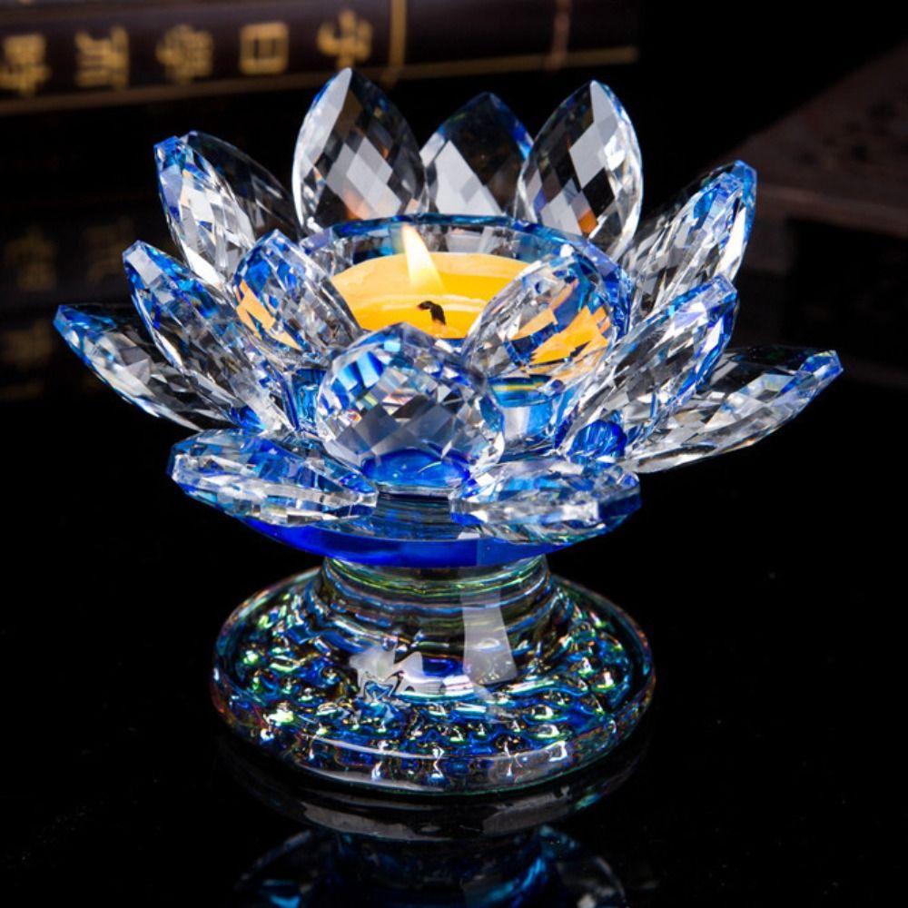 Цветок лотоса Кварцевый кристалл лотоса Многоцветный Чистый лотос Подсвечник Высокие ноги Высокие ноги Статуэтки лотоса