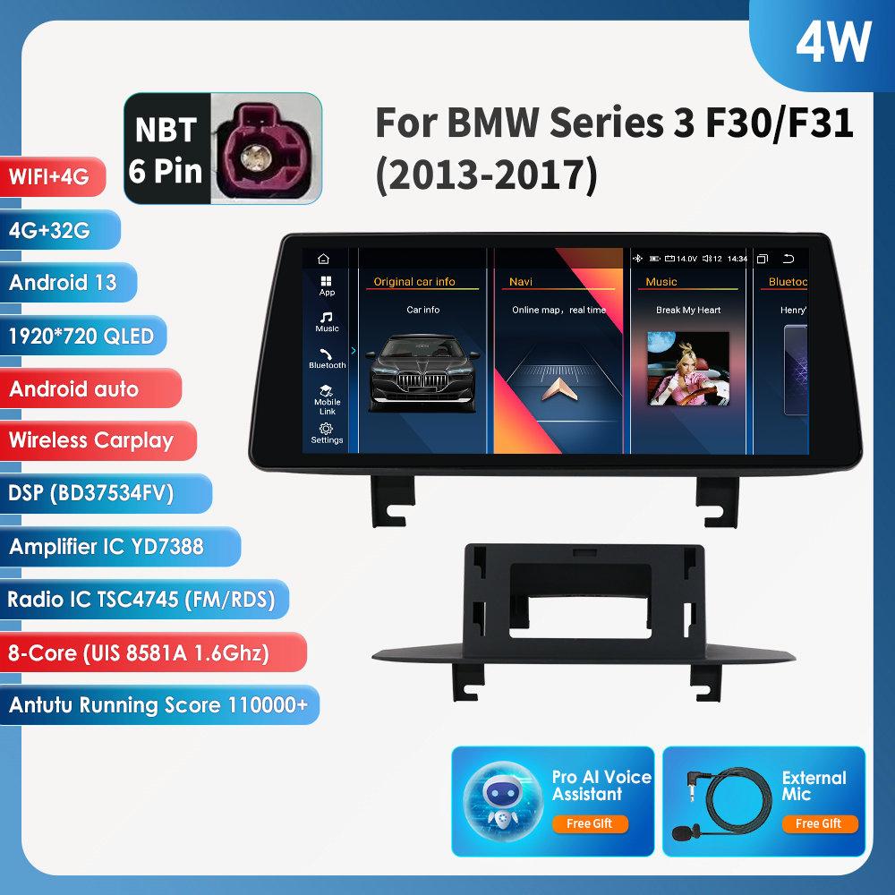 OSSURET 10,25" Android 13 Автомагнитола для BMW 3 F30 F31 2013-2017 NBT Авторадио 4G Carplay Мультимедийный проигрыватель интеллектуальных систем автомобиля Авто 4G RDS