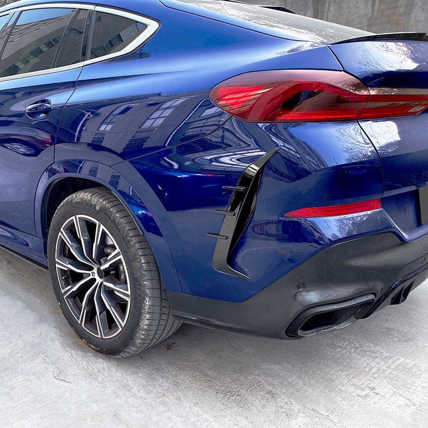 Наклейка на диффузор заднего бампера, воздухозаборник BMW X6 G06, глянцевый черный