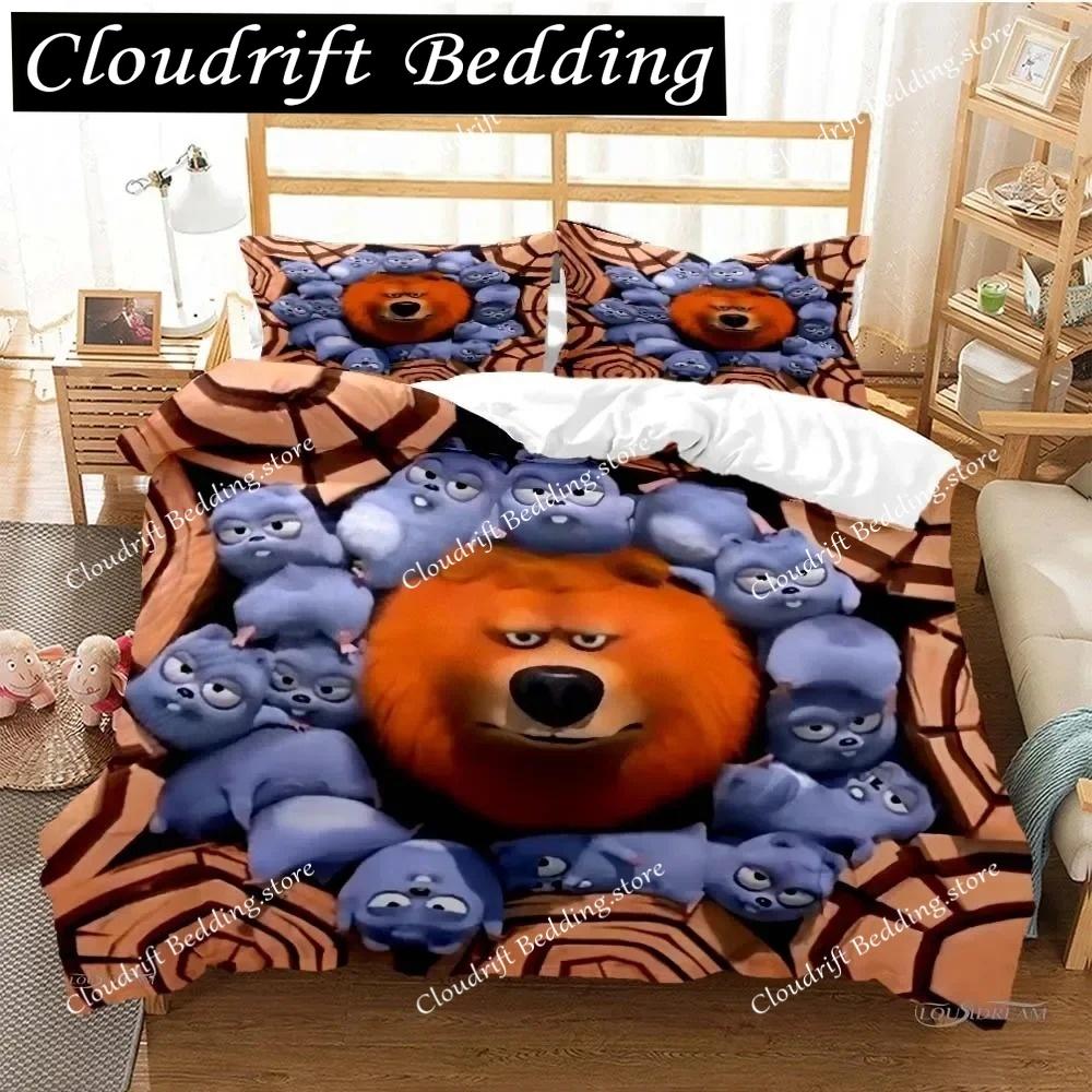 Grizzly & The Lemmings Cartoon Anime Duvet Cover Comforter Bedding set Soft Quilt Cover and Pillowcases SingleDoubleQueenKing