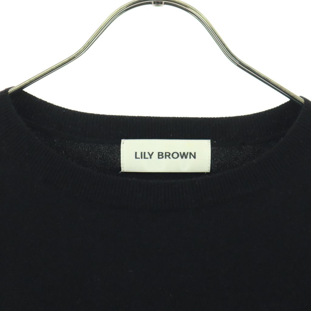 Неиспользованный Lily Brown Лонгслив Плечи-пауэр Вязаный F черный LWNT214188 Женский Б/У