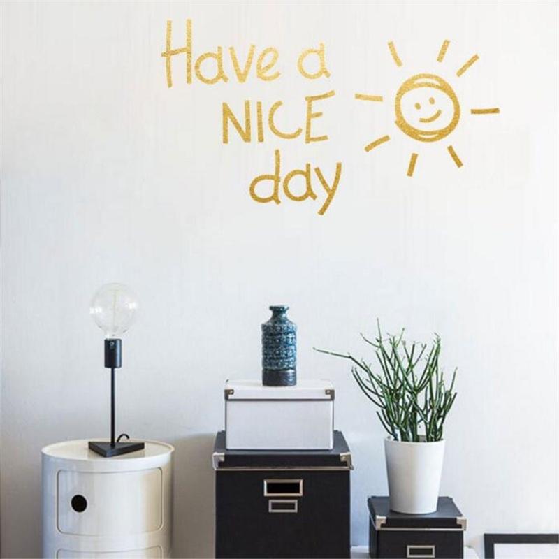 1 Pc Have A Nice Day Wall Sticker Simple Quote Positive Attitude Removable Art Home Decor