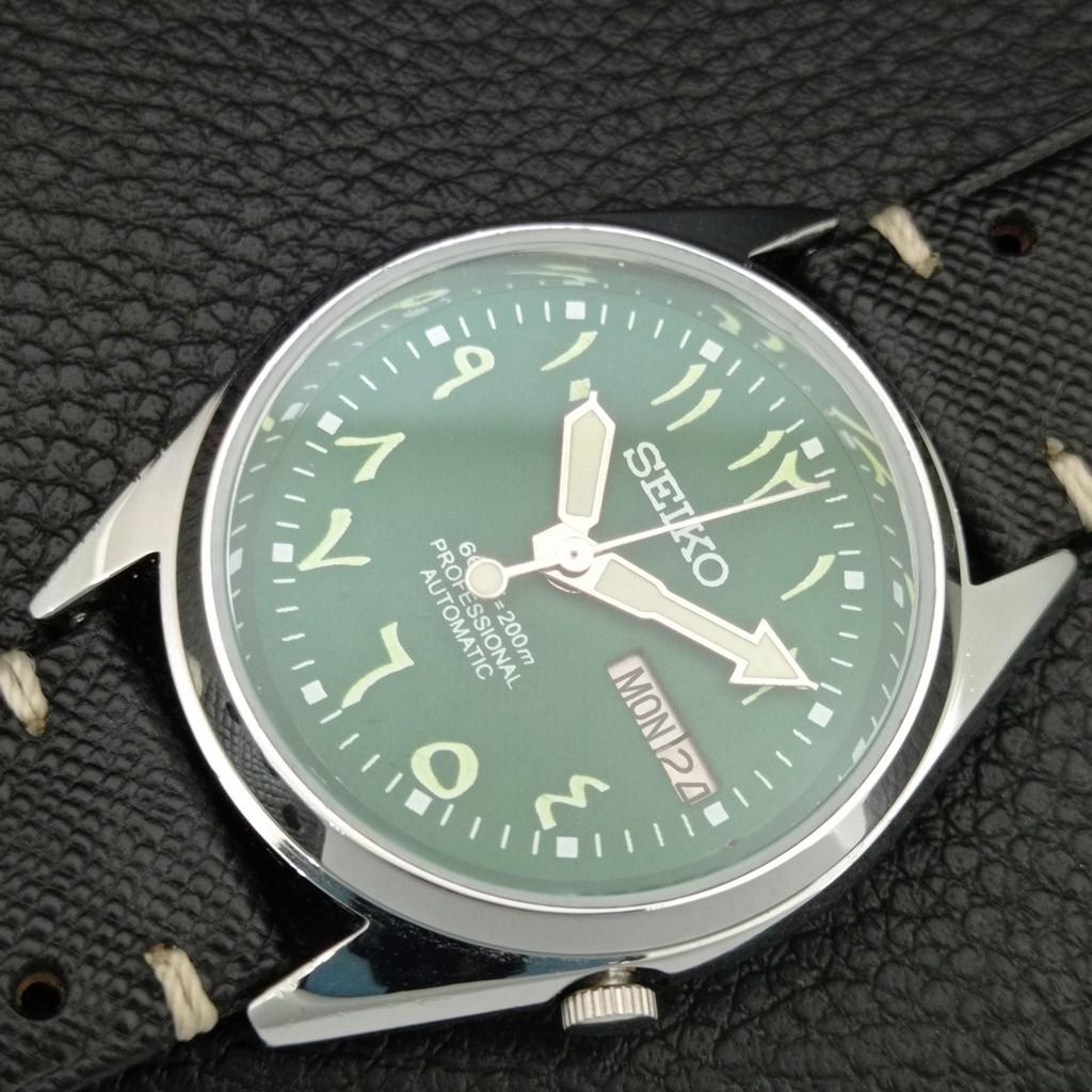 ЯПОНСКИЕ ВИНТАЖНЫЕ ОТРЕМОНТИРОВАННЫЕ АВТОМАТИЧЕСКИЕ МУЖСКИЕ ЧАСЫ SEIKO 5 С ЗЕЛЕНЫМ ЦИФЕРБЛАТОМ a446696-1