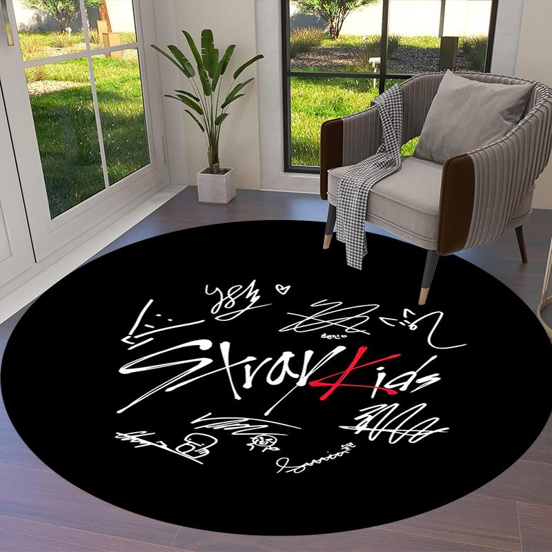 SKZ Round Area Rug,Carpet Rug for Living Room Bedroom Sofa Playroom Decor,Non-slip Floor Mat