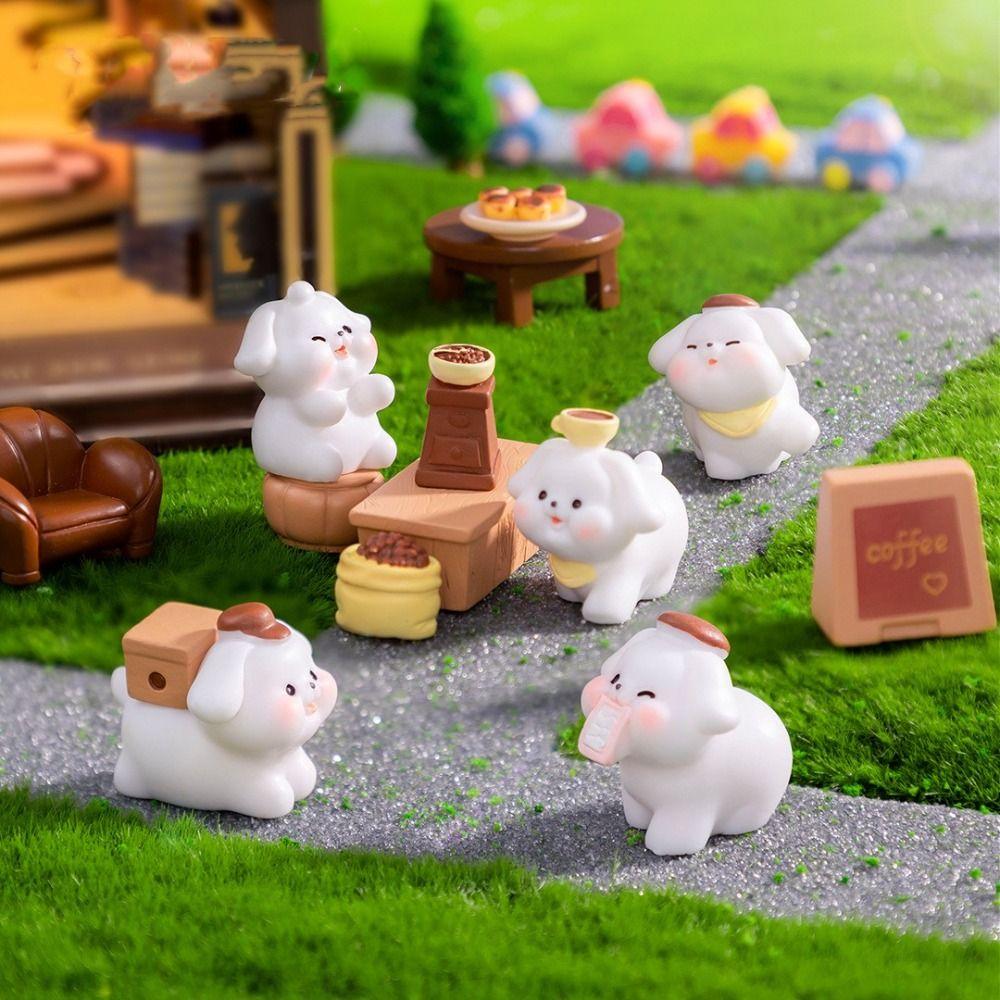 Car Ornament Dog Doll Dog Coffee Shop Mini Animals Figurine New Miniature Figurines