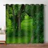 Forest Curtains Jungle Tree Nature Scenery Window Curtain Blinds for Living Room Bedroom Waterfall Left and Right Biparting Open