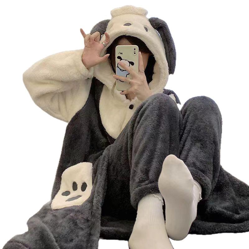 Уютная флисовая пижама с капюшоном Майк Вазовски - Зимняя домашняя одежда с короткими рукавами