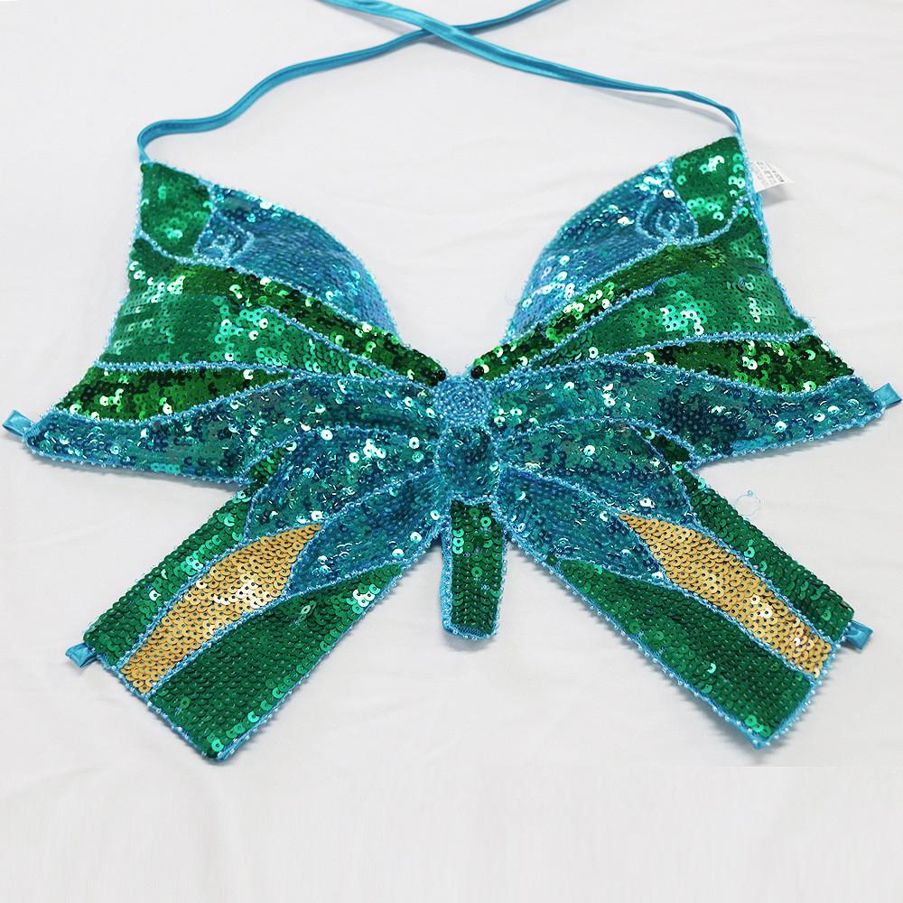 Sequin Belly Dancing Top With Mesh Fabric For Women Stage Performances