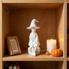 Home Decor Accents 3D Printed Witch Figurine, Faceless Sitting Statue, Minimalist Resin Fantasy Style Crafts Halloween Art Sculpture for Office Shelf
