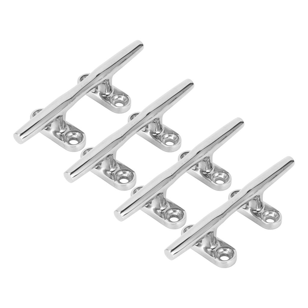4PCS 4in Dock Cleat 316 Stainless Steel High Polished Boat Mooring Cleat for Yacht Ship Marine Desk