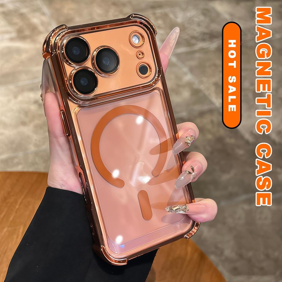 Classic Magnetic Phone Case For iPhone 15 14 13 12 16 17 Air Pro Max 14 15 Plus Magsafe Silicone Soft Shockproof Protector Cover