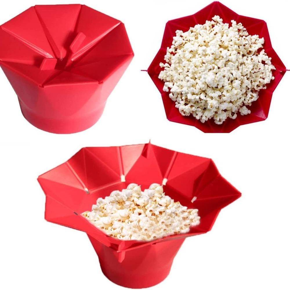 Silicone DIY Popcorn Bucket Foldable Popcorn Maker High Quality Snacks Bowl Kitchen Accessories