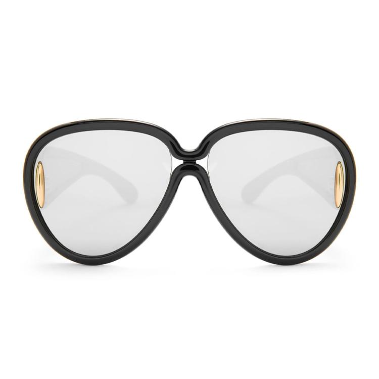 Loewe x Paulas Ibiza Pilot Mask Sunglasses Shiny Black/Smoke Women Eyewear LW40132I-6501C