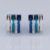 Beautifully Earrings for Women Three-row Geometric Zircon Colorful Enamel Chic Earrings Trendy Fine Jewelry Handmade