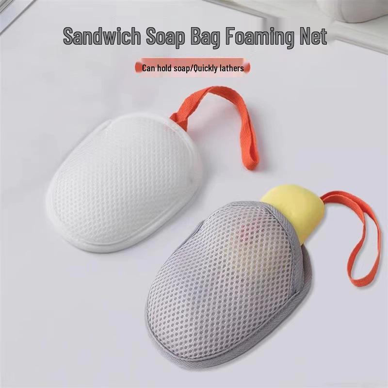 Dual-Sided Soap Foaming Net Bag for Bath & Face