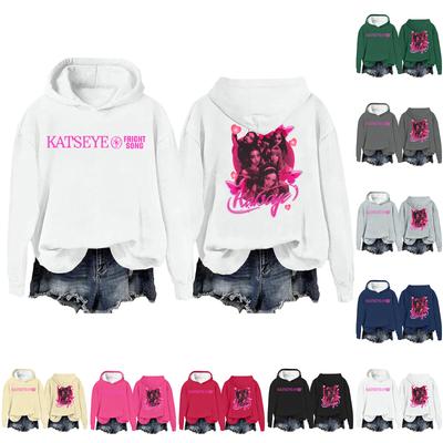 Женская модная повседневная толстовка с длинным рукавом, свободная, с принтом, спортивная, с длинным рукавом, с капюшоном