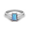 7X5MM Octagon Labradorite Gemstone 925 Sterling Silver Solitaire Split Shank Women Wedding Ring