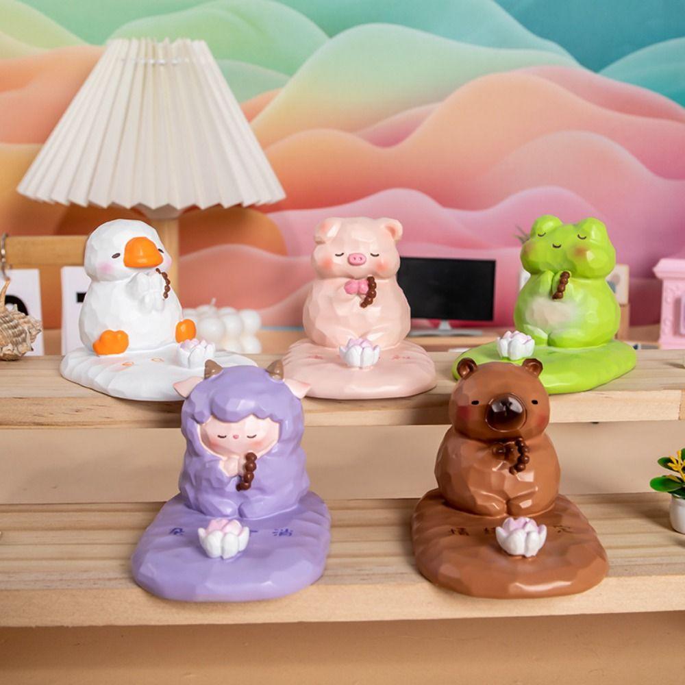 Ручной работы держатель для телефона в виде лотоса смоляные настольные украшения в виде животных милая фигурка лягушки декор для домашних животных