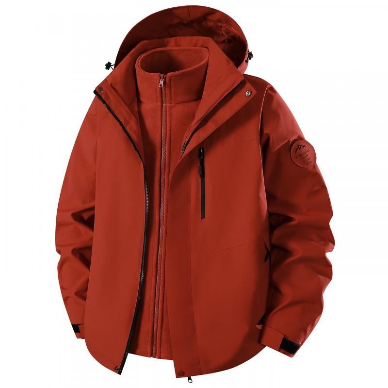Men Women 3-in-1 Waterproof Windproof Insulated Fleece-Lined Outdoor Jacket Hiking Camping Skiing Fall Winter