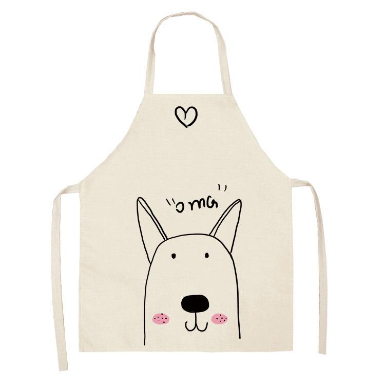 Children's Stick Figure Apron Cartoon Linen Apron Aprons for Women Baking Accessories Apron for Men Cooking Accessories Tablier