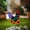 Rooster Sculpture Realistic Standing Animal Garden Decoration Rust-Proof Patio Backyard Carved Iron Chicken Lawn Ornament