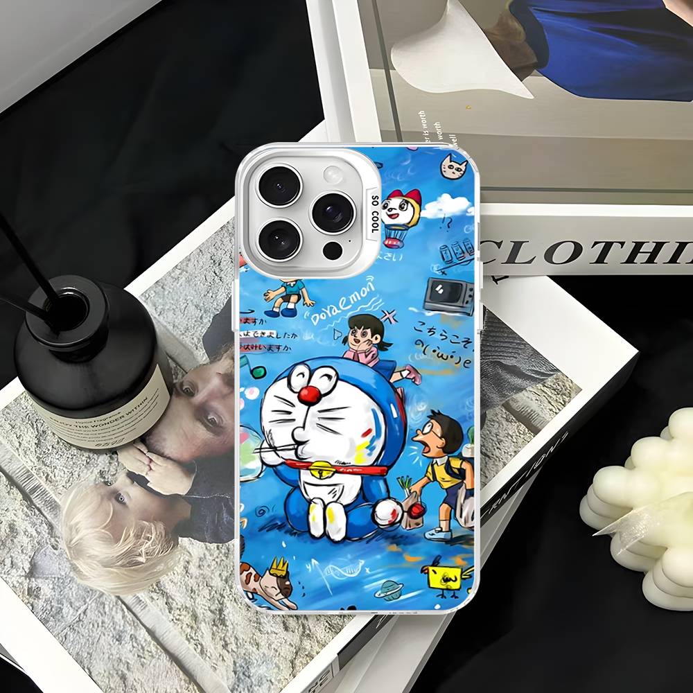 Мультяшный чехол для телефона с Дораэмоном Для iPhone 16 15 14 13 12 11 Pro Max 17 Plus Цветная накладка