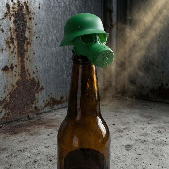 Funny Mask Bottle Cap Reusable Helmet Bottle Topper Air-Tight Beer Cap Cover Dustproof
