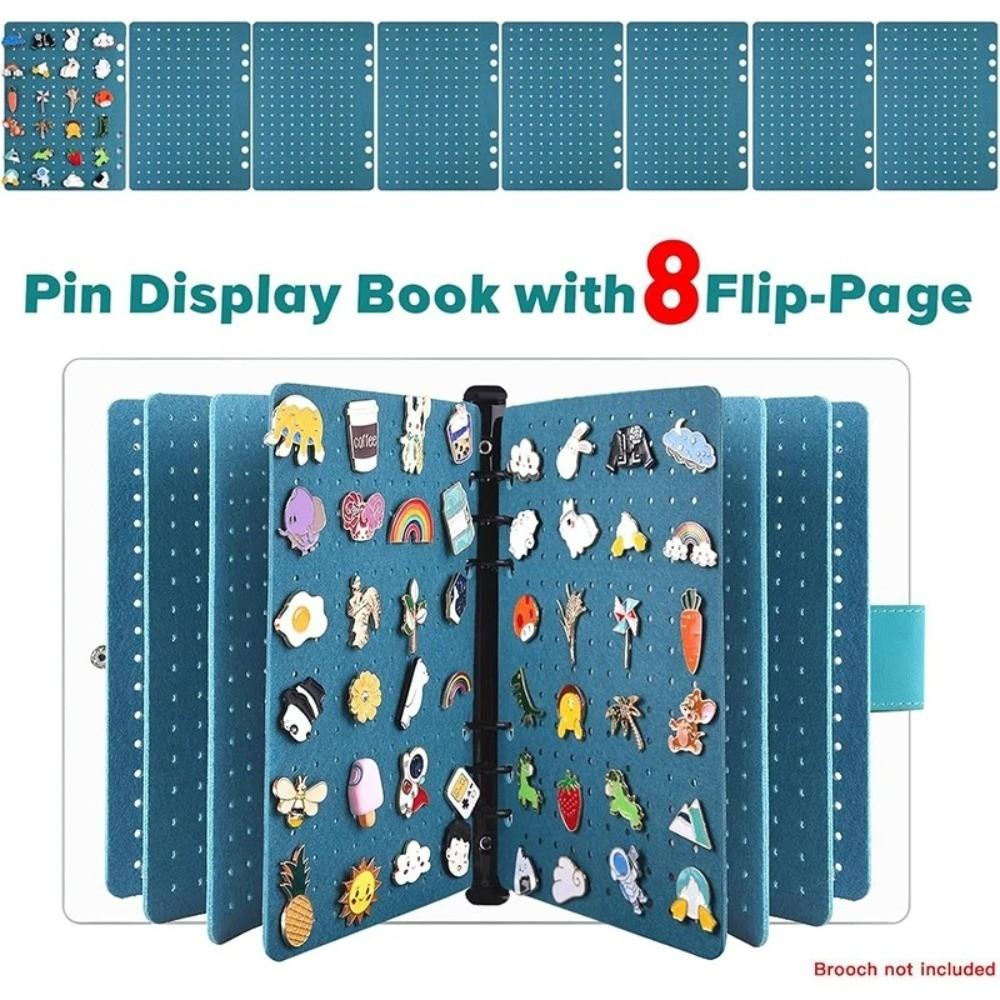 Dust-proof Felt Brooch Storage Book 8 Pages Badges Collection Book Medal Organization