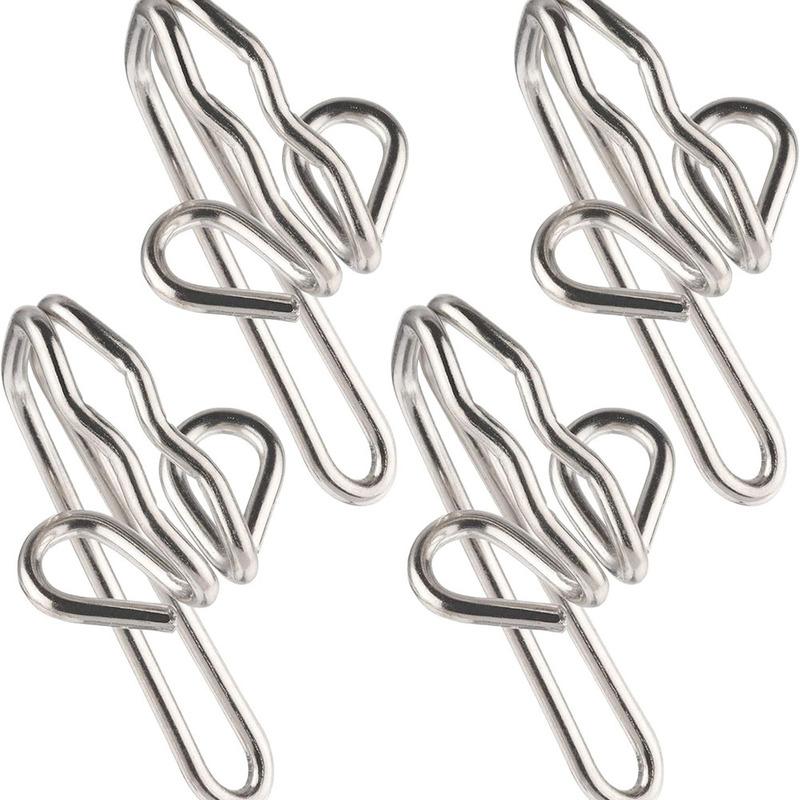 50 pcs Curtain Hooks Stainless Steel Butterfly Drapery Hooks for Pleat Tape Curta Suitable for Various Room Types
