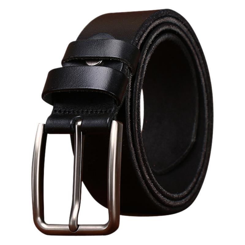 Whole Cowhide Cut Retro Belt Men'S Genuine Leather First Layer Cowhide Pin Buckle Simple Casual Jeans Belt Men'S