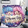 1 шт. Фланелевое одеяло с принтом Little Twin Stars, Высококачественное, Для всех сезонов, Декор для дома, Тепло и уют, Идеально для рождественских подарков