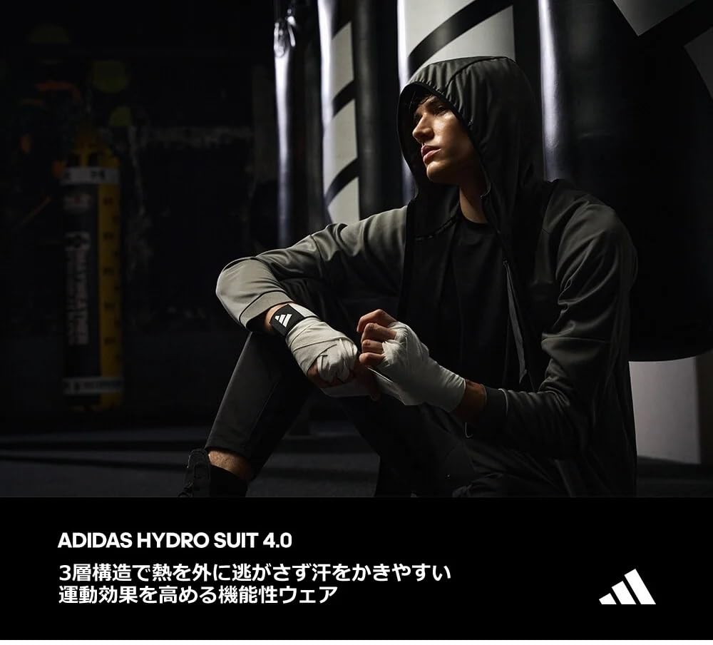 Костюм-сауна Adidas Hydro 4.0 (верх и низ) (ADISS24M) - Куртка и брюки для бега, джоггинга и тренировок (Угольно-серый, маленький)