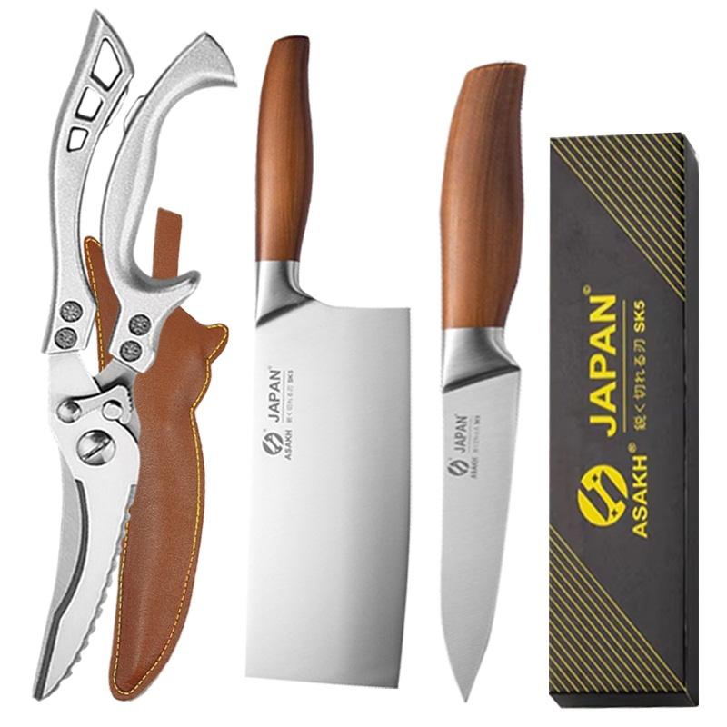 WXCOO Professional Japanese Kitchen Knife Set Kitchen Accessories Meat Cleaver Boning Knife Fruit Utility Knife Cooking Chef