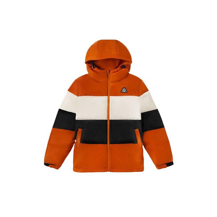 Vans Color Block Warm Hooded Down Jacket With Letters Unisex Outerwear Orange VN0A54HONC8
